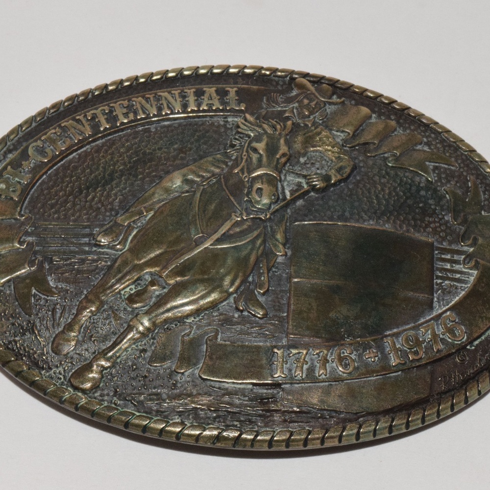 Tony Lama Bicentennial Barrel Racing Belt Buckle